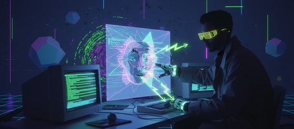 A hacker breaking into an AI system